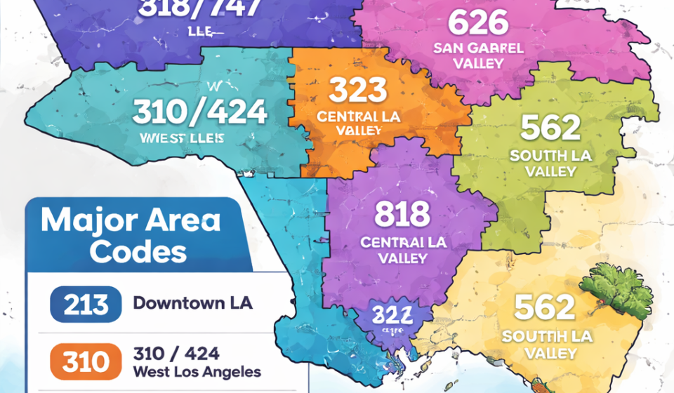 los angeles area phone code