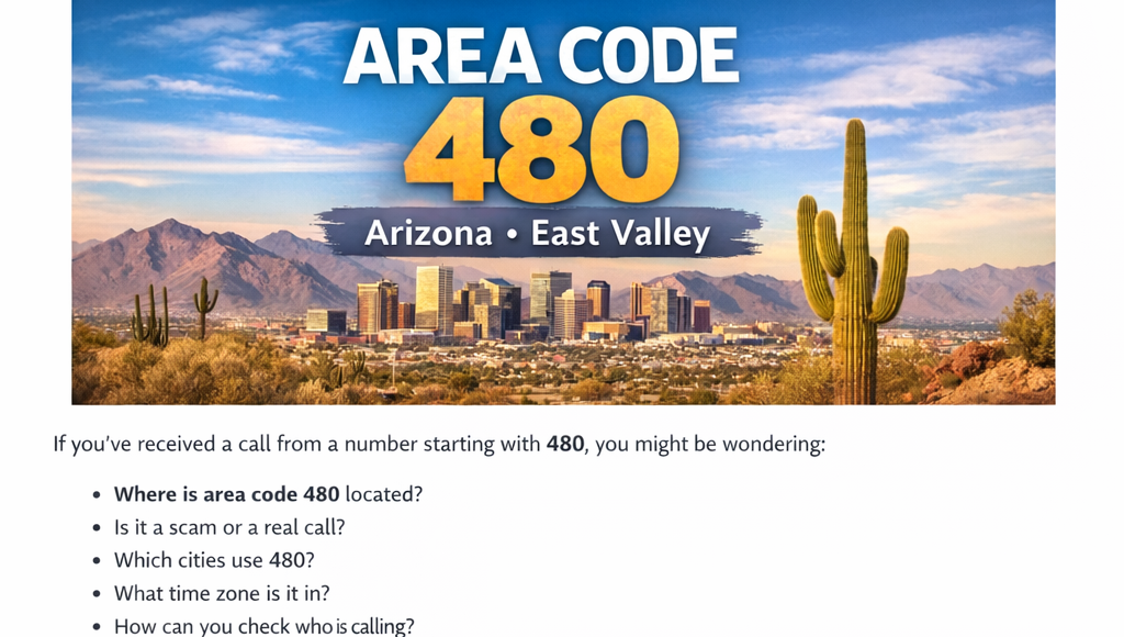 Area Code 480: Location, Time Zone, Cities, and Everything You Need to Know (2026 Updated Guide)