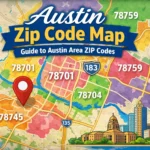 Austin zip code map