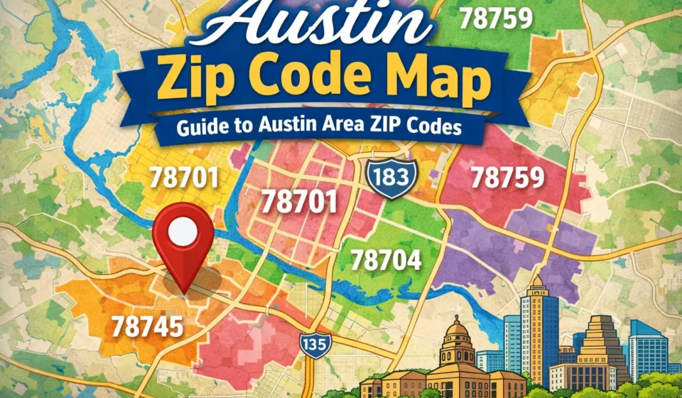 Austin zip code map