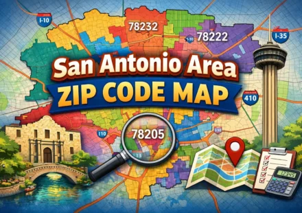 San Antonio Area ZIP Code Map