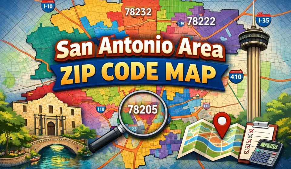 San Antonio Area ZIP Code Map