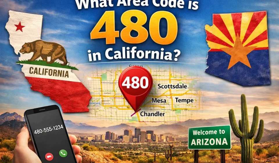 what area code is 480 in california